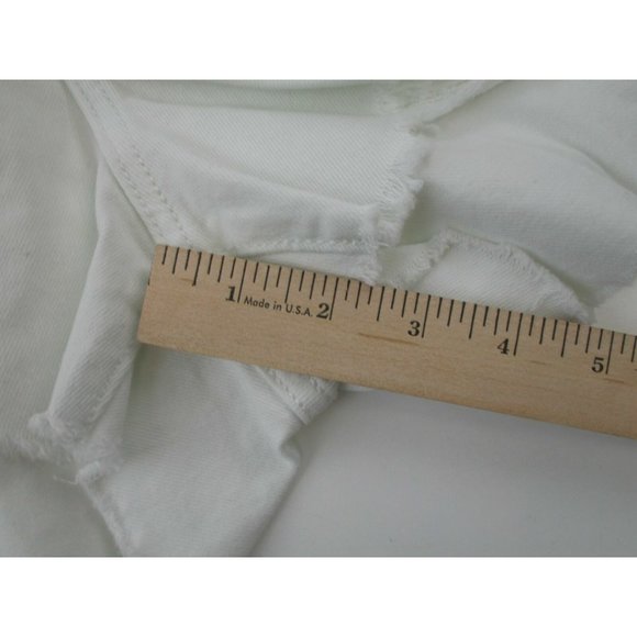 Levi's Women's Salt White Mid Length Denim Jean High Rise Shorts Size W32/14 - Picture 6 of 12